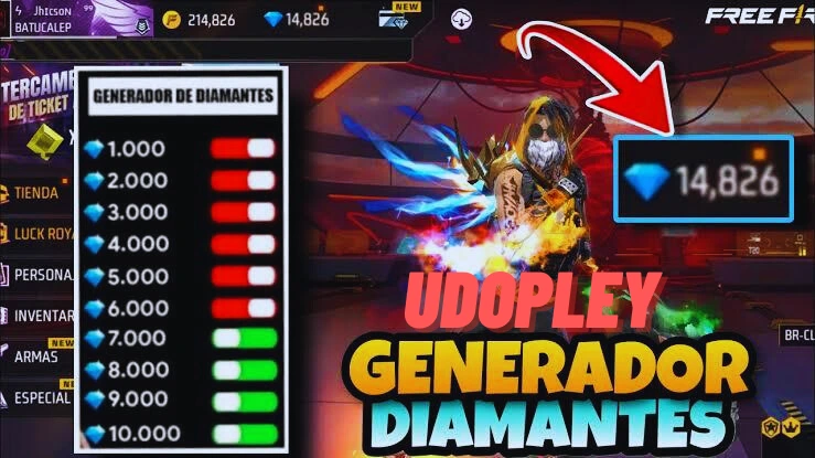 Udopley Free Fire Unlimited Diamonds